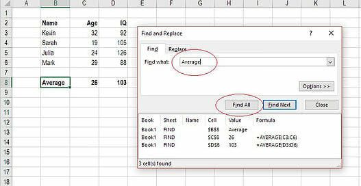 Buscar y reemplazar en Excel