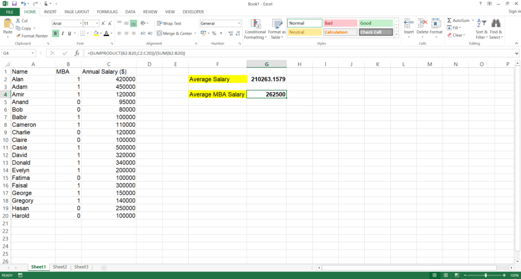 Fórmulas matriciales de Excel