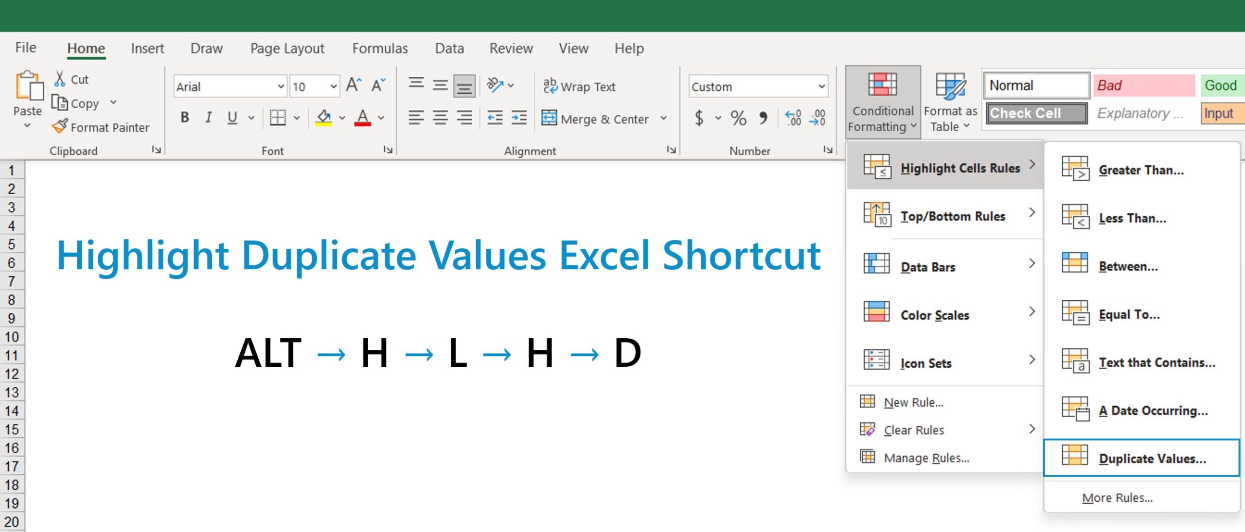 Resaltar valores duplicados en Excel
