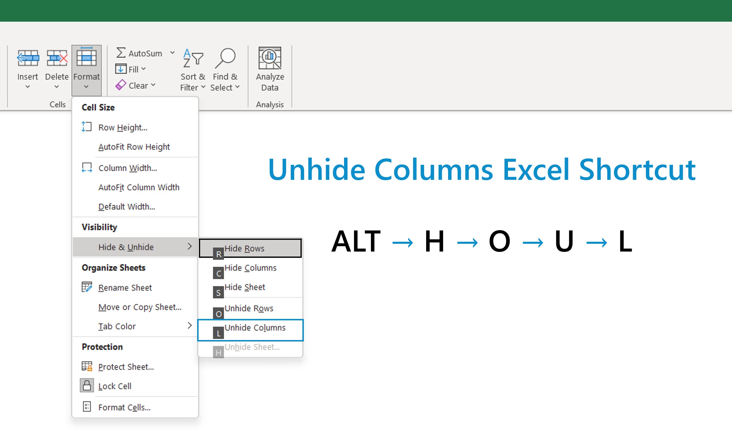 Mostrar columnas en Excel | Enlace + ejemplos