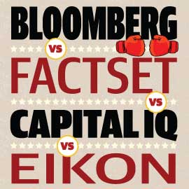 Bloomberg frente a Capital IQ (CapIQ) frente a Factset frente a Refinitiv
