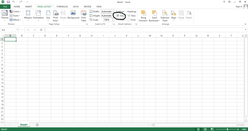 Líneas de cuadrícula en Excel