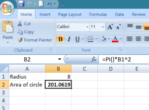 Función PI en Excel