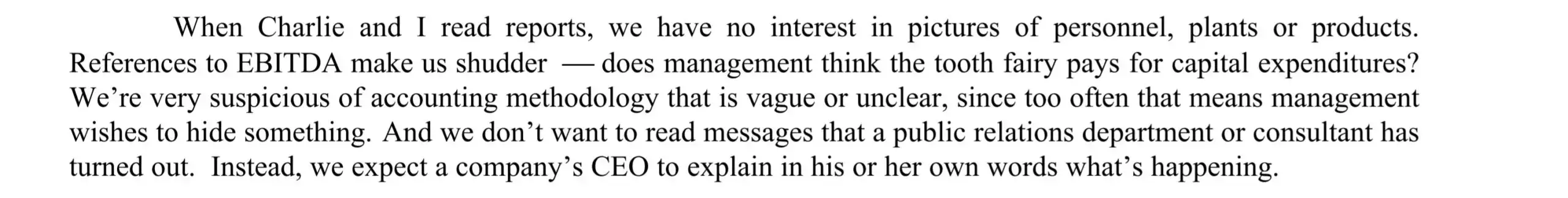 Warren Buffett sobre el EBITDA | Ejemplos de citas y críticas.